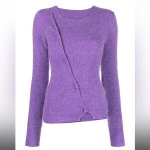 Jacquemus Purple Asymmetric Knit Cardigan Sweater S/M